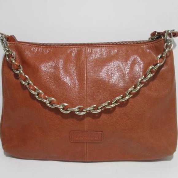 *Charles David Messenger Shoulder Rust Leather Bag - Picture 2 of 7